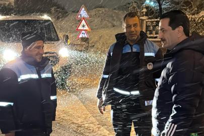Battalgazi’de karla mücadeleye gece denetimi