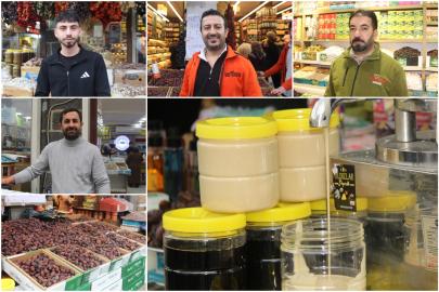 Ramazan öncesi çarşıda hareketlilik: Hurma, tahin ve pekmeze yoğun ilgi