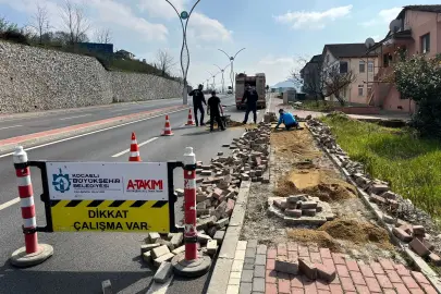 Başiskele’de tretuvar yenileme çalışmaları tamamlandı