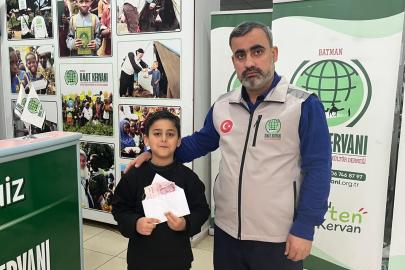 Batmanlı minik Eymen'den Gazze'deki kardeşlerine anlamlı bağış