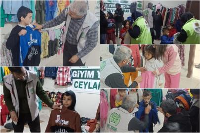 Umut Kervanından Ceylanpınar'da çocuklara bayram öncesi giyim yardımı