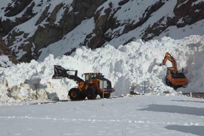 Van-Hakkari kara yolunda çığ sonrası çalışmalar sürüyor