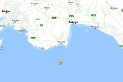 Antalya açıklarında 4.7 büyüklüğünde deprem