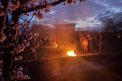 Erzincan’da çiftçiler don nöbetinde