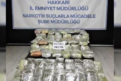 Hakkari’de narkotik operasyonu: 64,5 kilogram uyuşturucu ele geçirildi