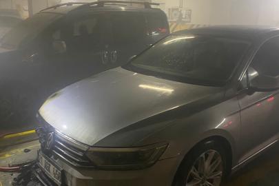 Batman'da AVM otoparkında araç yangını paniği