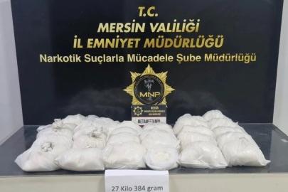 Mersin'de 27 kilogram metamfetamin ele geçirildi: 2 tutuklama