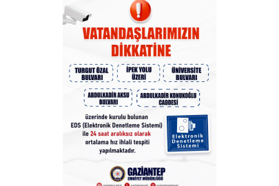 Gaziantep'te hız denetimi yapılan yollar açıklandı