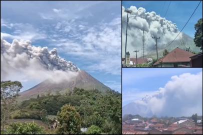Endonezya’da Sinabung yanardağı yeniden harekete geçti