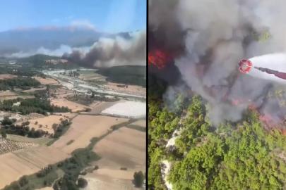 Muğla’da başlayıp Antalya’ya sıçrayan yangına müdahale sürüyor