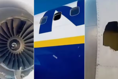 Ryanair uçağında motor parçası kabin camını parçaladı: 1 yolcu ağır yaralandı