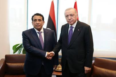 Cumhurbaşkanı Erdoğan, Libya Başkanlık Konseyi Başkanı el-Menfi ile görüştü